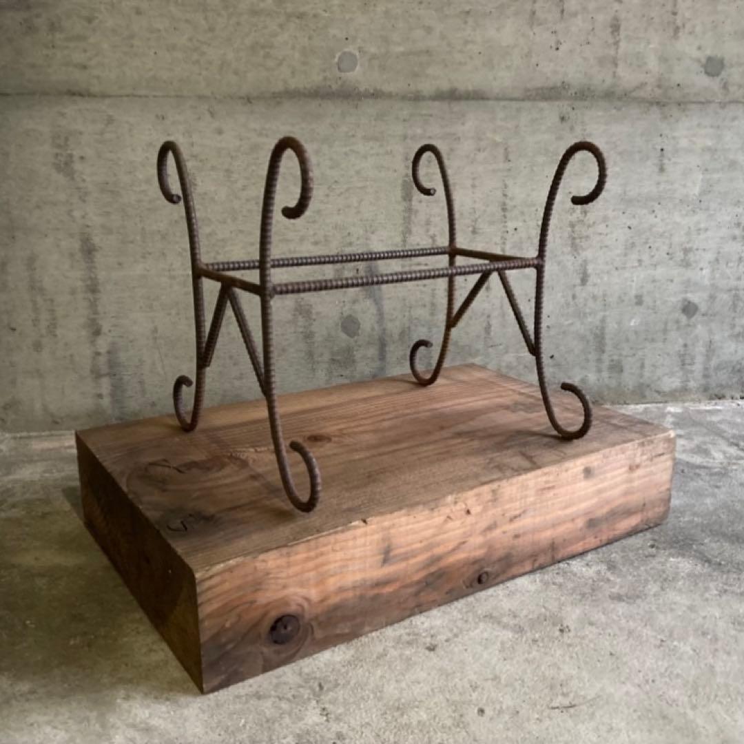 プランター 台 猫脚 鉄筋 アイアン 3点 シャビー インダストリアル レトロ