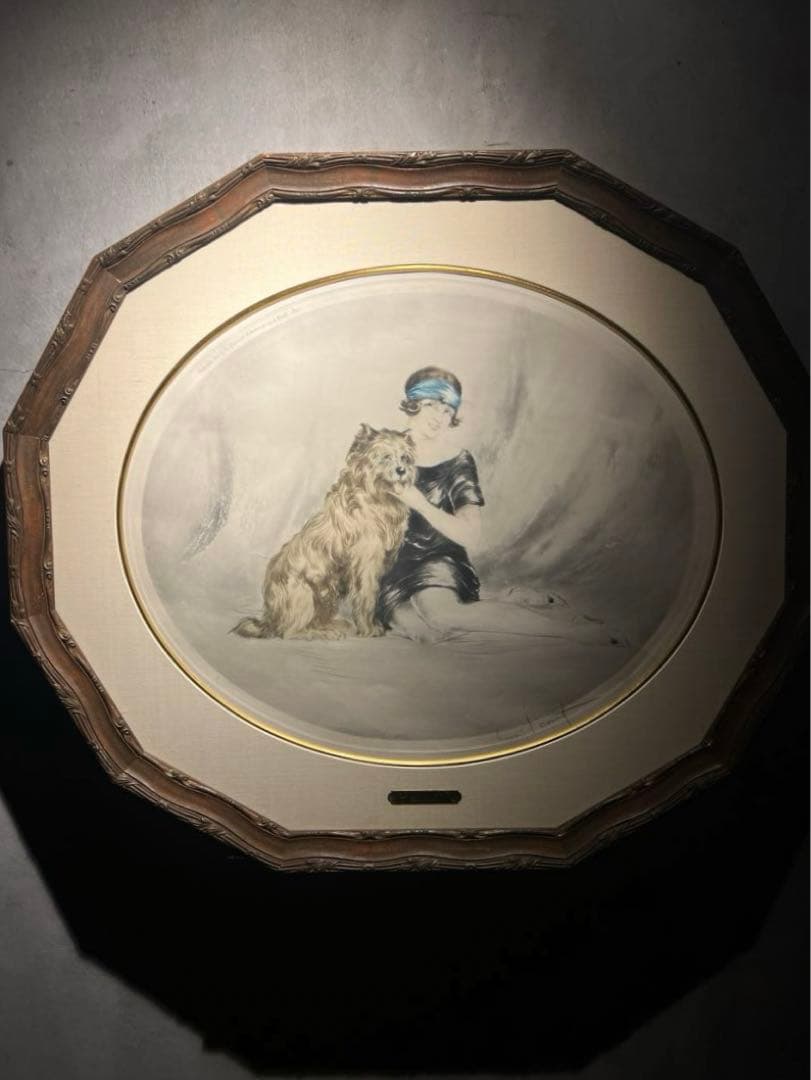 antique ルイ・イカール　銅版画　直筆サイン