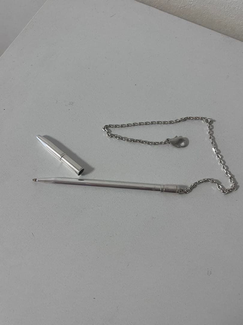 【美品】エルメス銀製製ボールペン チェーン付き（正規品）芯インクなし