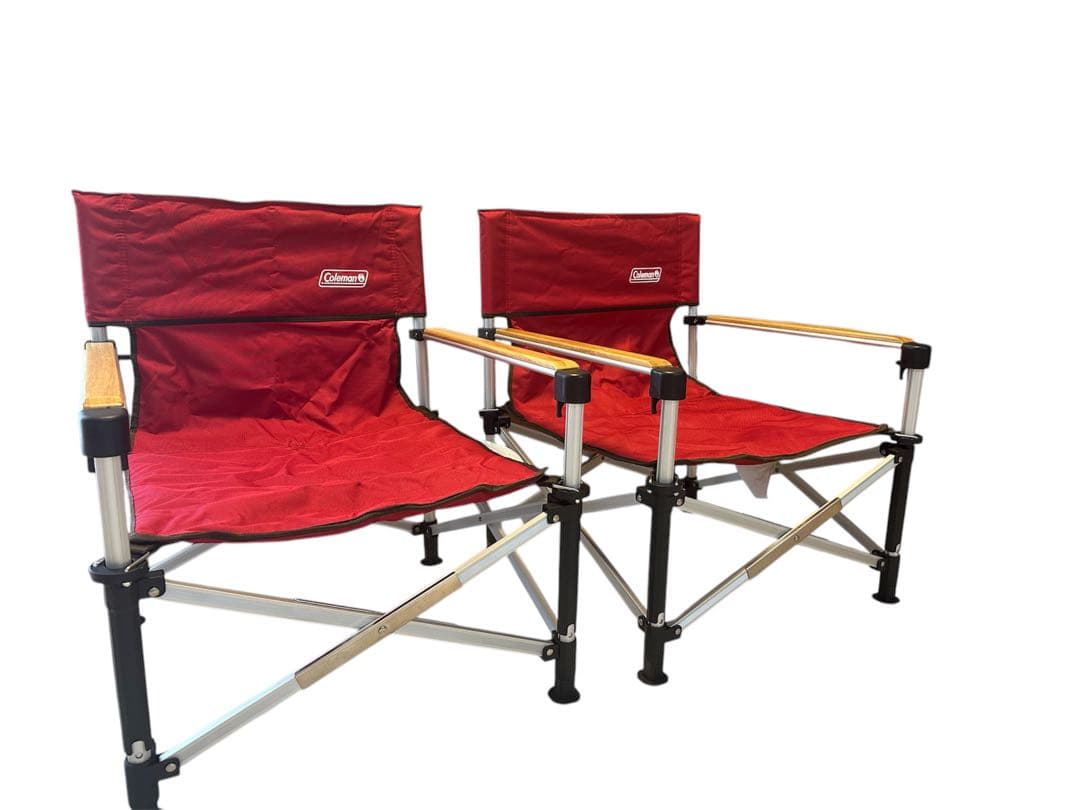 コールマン　スリムキャプテンチェア　レッド2脚セット