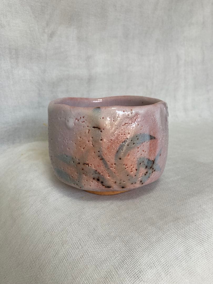 美濃焼／ピンク志野茶碗／昭5