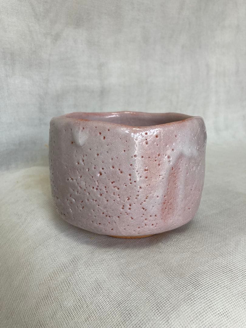 美濃焼／ピンク志野茶碗／昭5