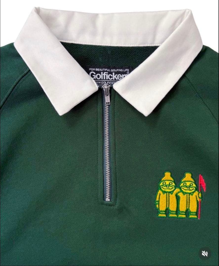 Golfickers ハーフジップポロシャツ　スウェット　XL