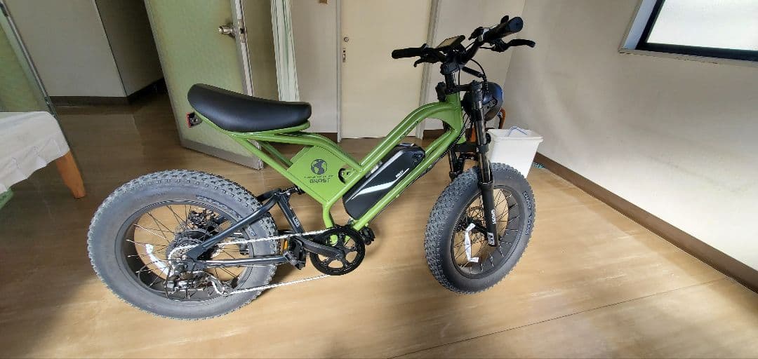 サイクーゴースト緑、電動自転車 走行距離182㎞ 定価198000円
