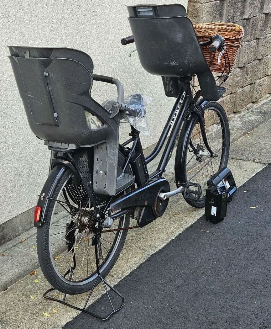 ブリジストン♪３人♪電動アシスト自転車♪HYDEE.IIバッテリー２個♪ブラック