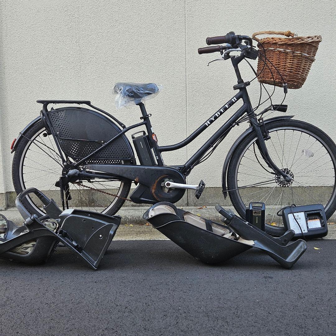 ブリジストン♪３人♪電動アシスト自転車♪HYDEE.IIバッテリー２個♪ブラック