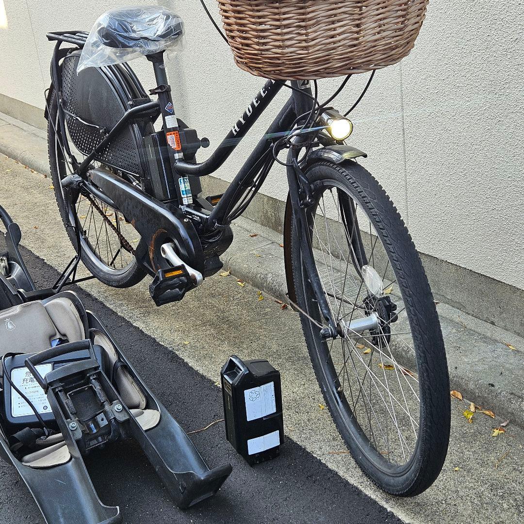 ブリジストン♪３人♪電動アシスト自転車♪HYDEE.IIバッテリー２個♪ブラック