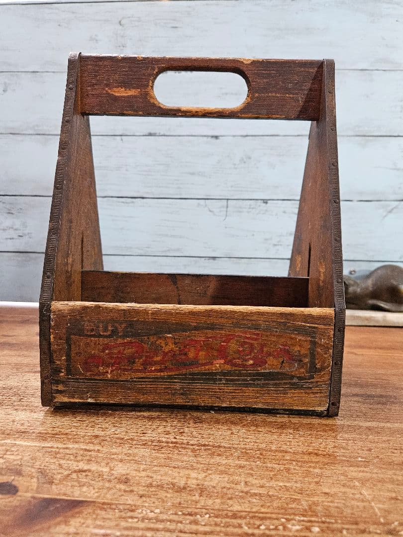 USA Vintage Pepsi-Cola 古い木箱 40s ボトルキャリー