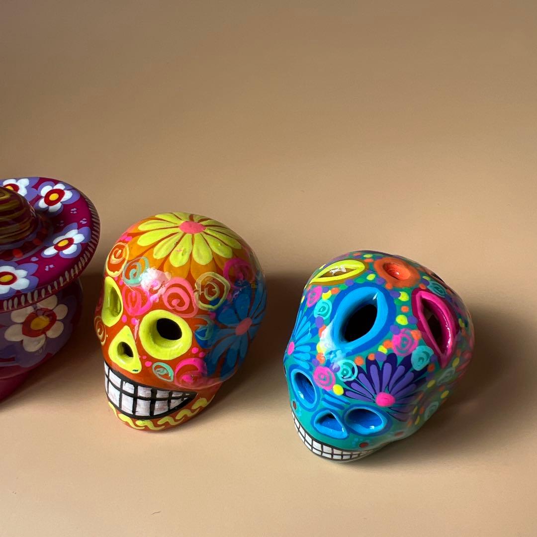 メキシコ　ドクロ　スカル　置物　5セット