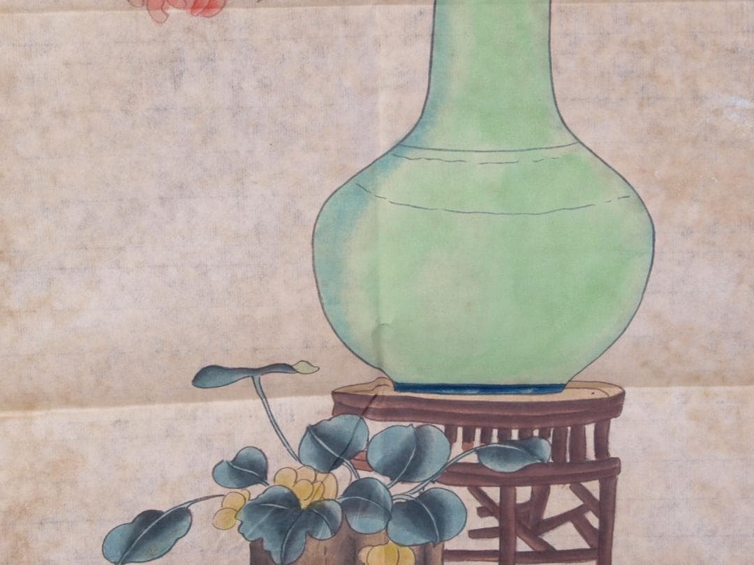 金陵博物院蔵出品　中国　清時代　肉筆水彩絵　唐物骨董品 AK1874A12-3