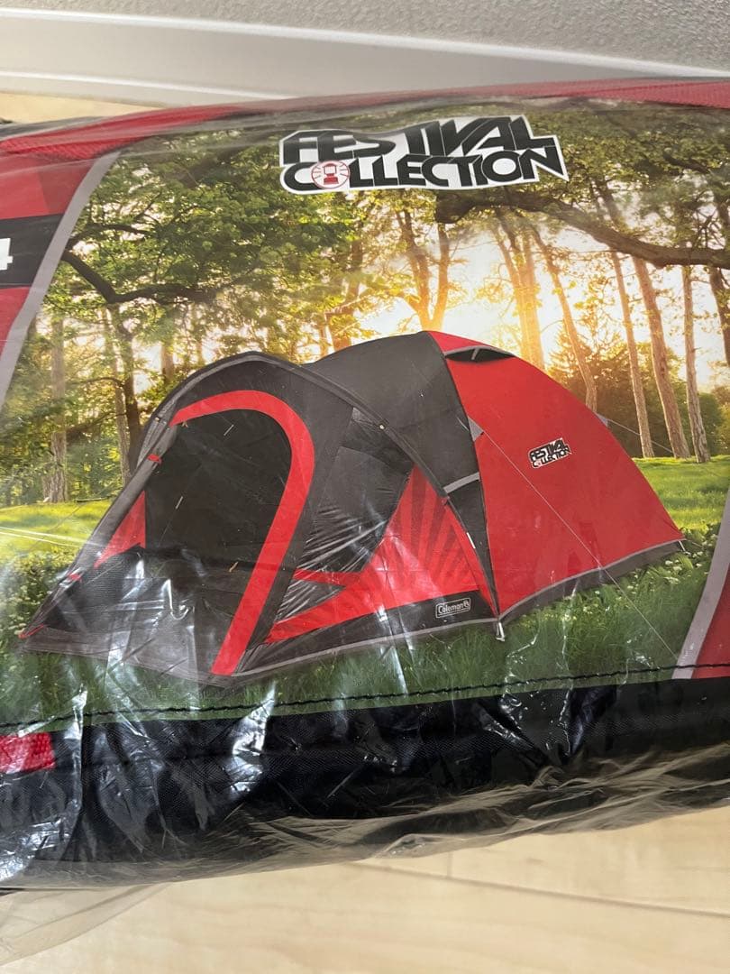 コールマン　ブラックアウト4 テント　赤黒