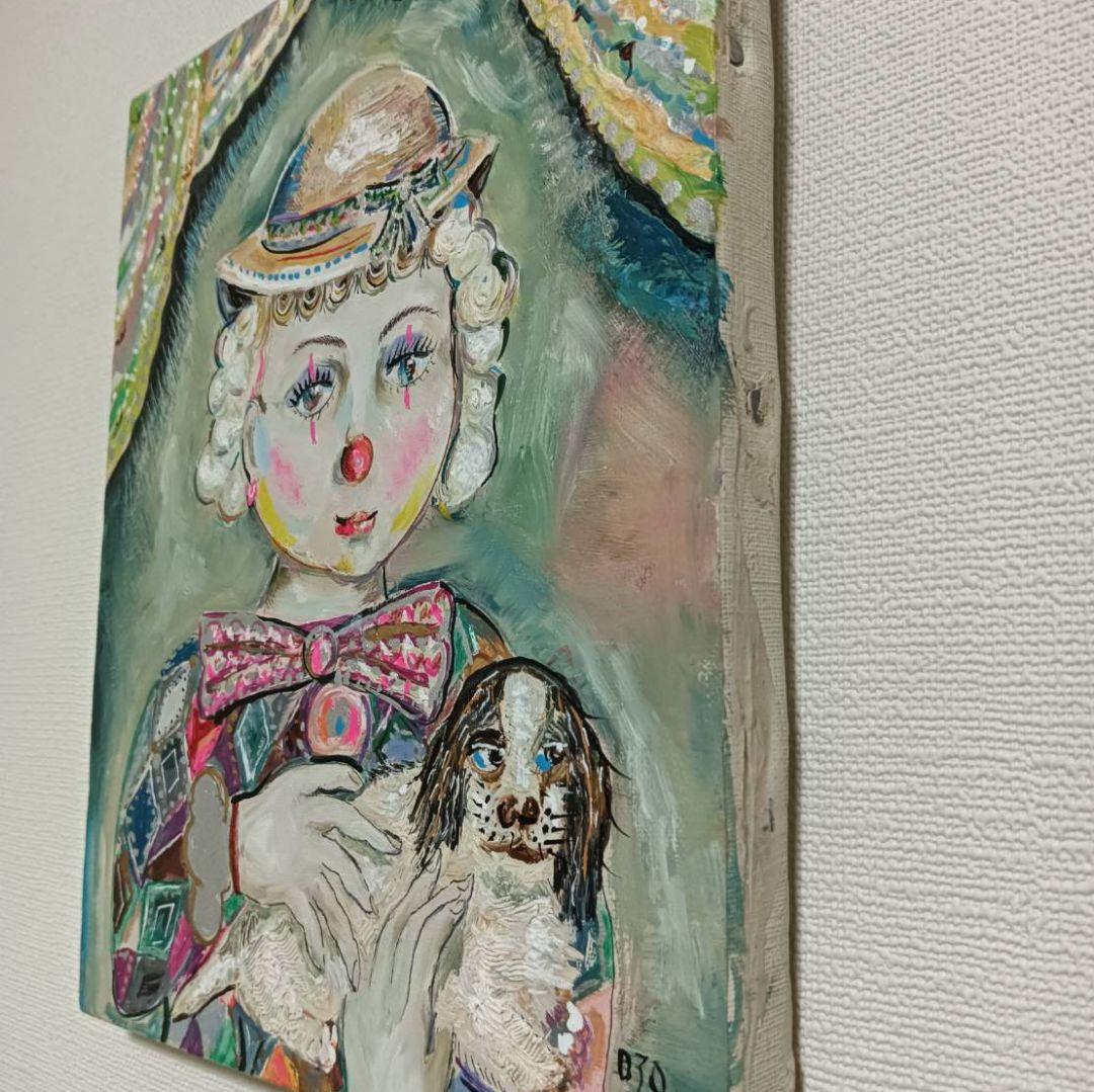 小澤勇寿郎　ピエロの子　美品の油絵