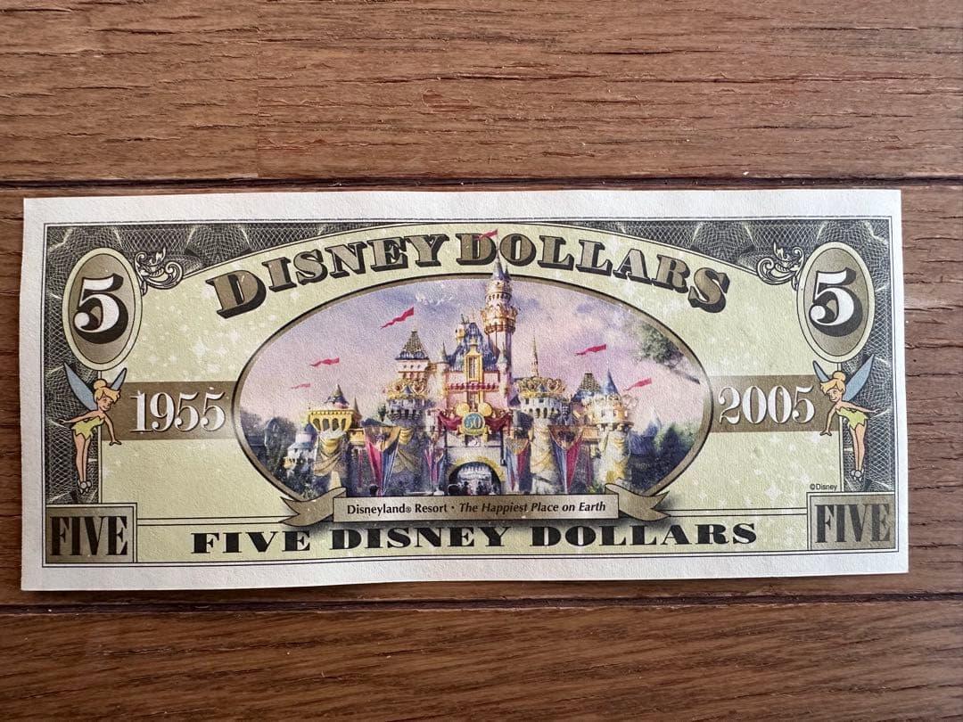 ディズニーダラー　カリフォルニア50周年記念紙幣4枚セット　5ドル札×2枚
