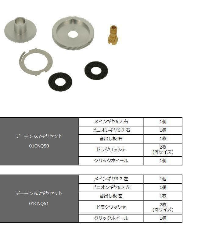 01カルカッタコンクエスト51　デーモン 6.7ギヤセット avail