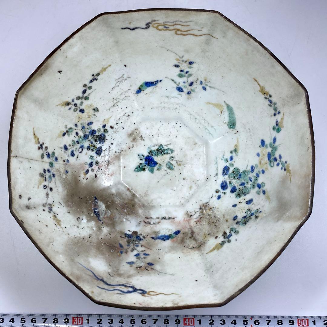 専用　江戸中期　柿右衛門八角鉢　幅約21.5㎝　東Y7-0312③タカチ