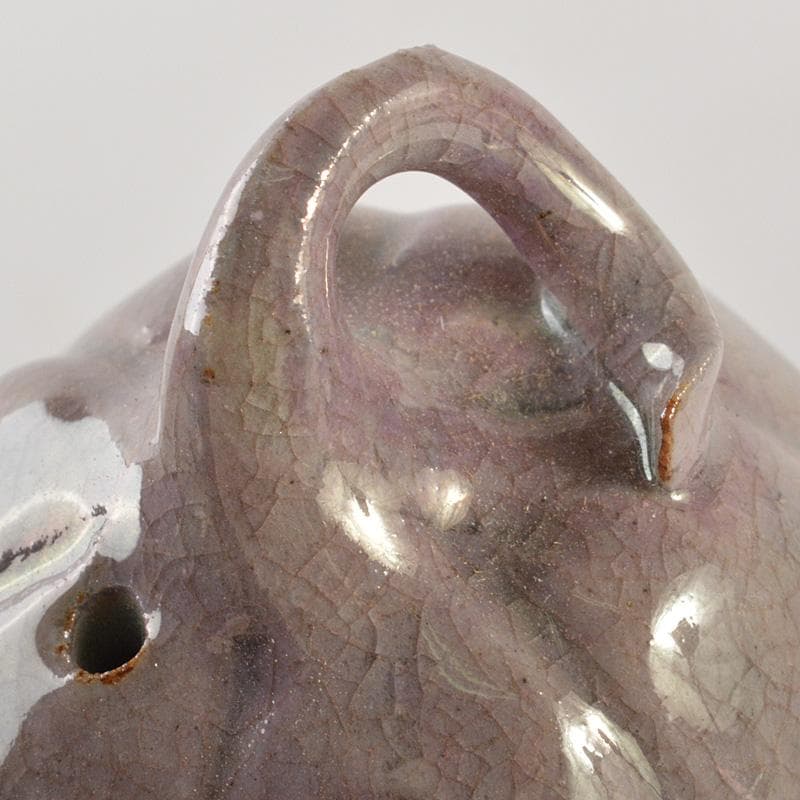 書道具　おびや窯　帯谷宗英造　窯変釉　水滴　共布共箱 　V　6480