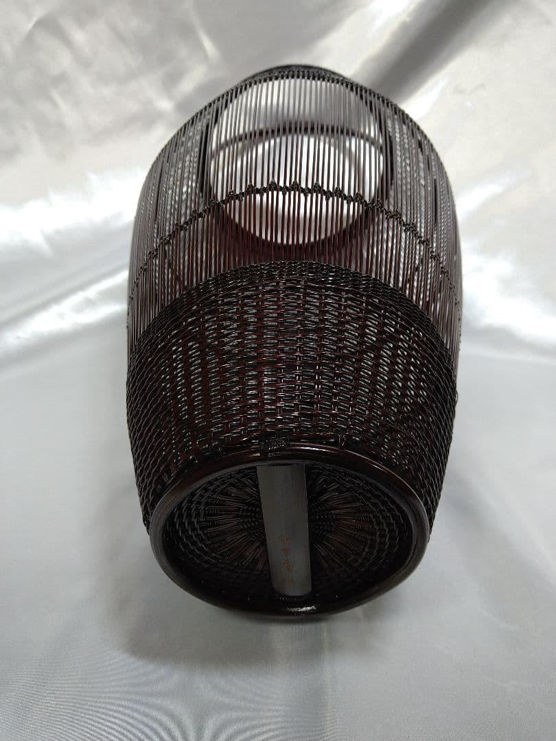 【稀少品】二代田辺竹雲斎 千集編瓜形 花籠 竹工芸品 美品 新品 芸術品