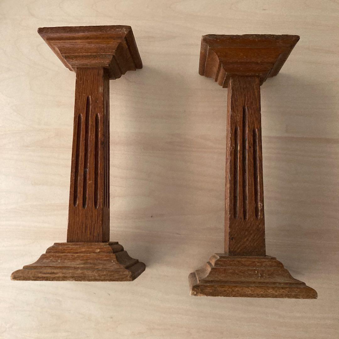 セールフランスアンティーク花器　木製飾り台　ビンテージ　ブロカント　1930年代