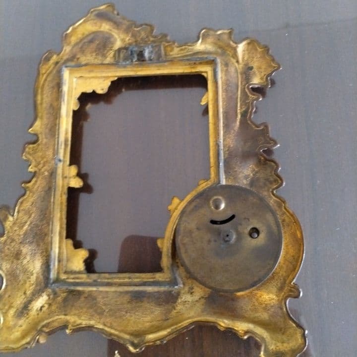 アンティーク⭐︎真鍮製装飾フレーム 時計付き(時計稼働不可)⭐︎オブジェとして