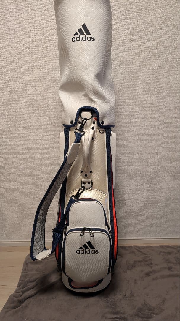 adidas ゴルフキャディバッグ ホワイト/ネイビー