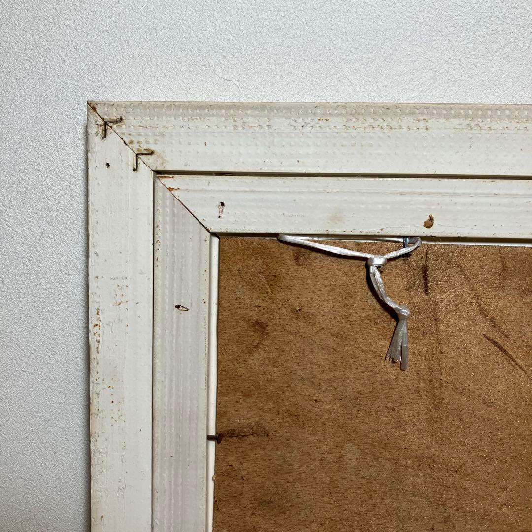 昭和レトロ 風景画 油彩画 肉筆画 水郷の街並み 額装 油絵 アンティーク