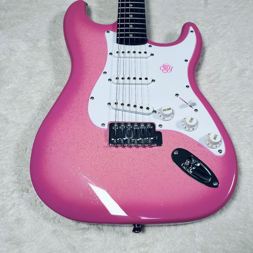 【美品】GYPSYROSE ジプシーローズ エレキギター　ピンク　ラメ入り