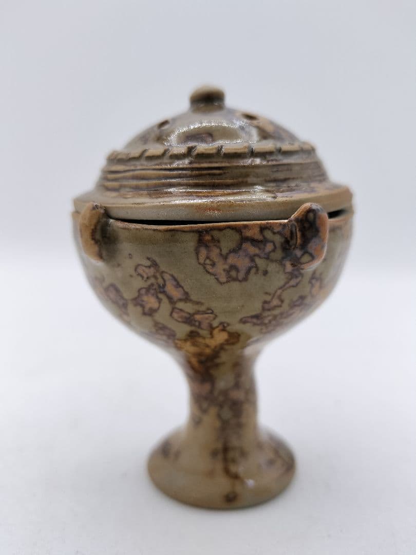 c836 蓋置 火屋香炉 遠州七窯志戸呂焼 白幡鳳悦 木箱 茶道具 古物