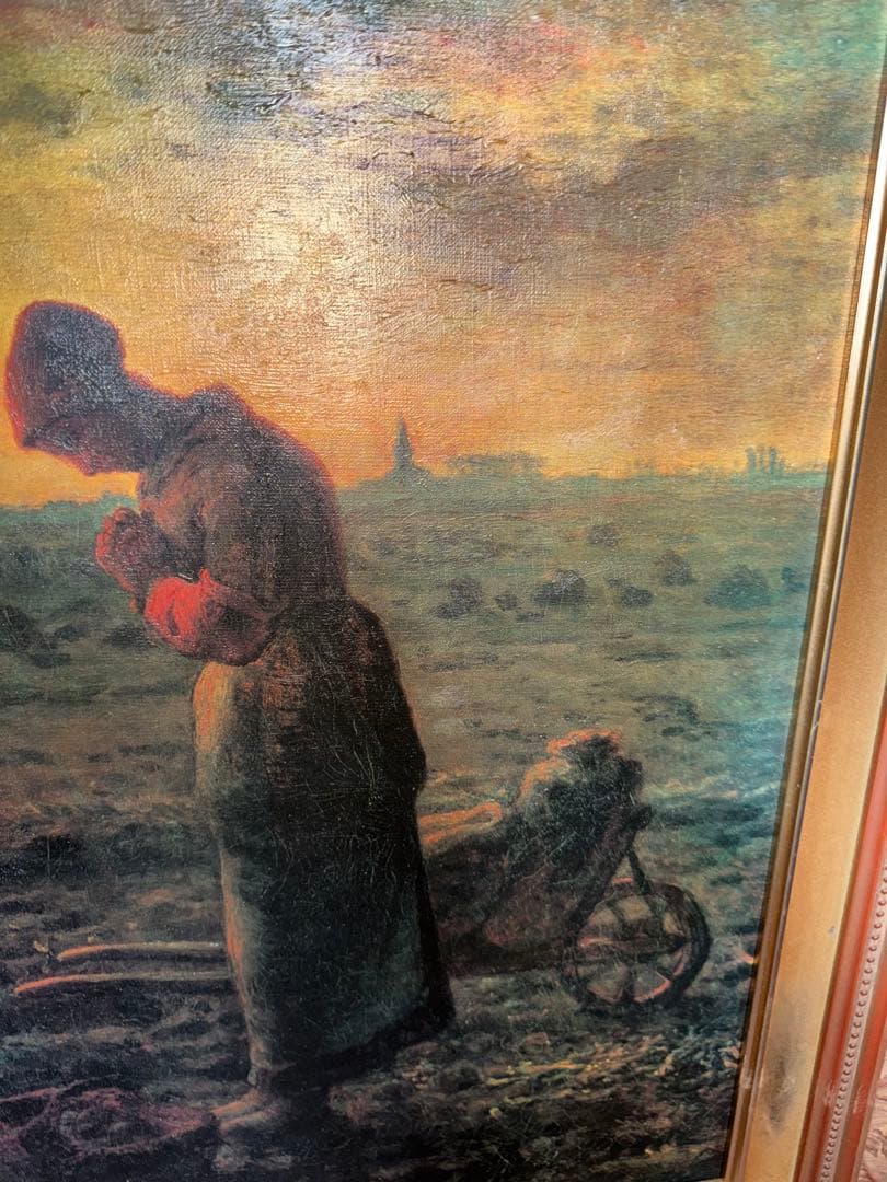 中古 晩鐘 ジャン=フランソワ・ミレー 1859 複製 毎日学校美術館 F25号