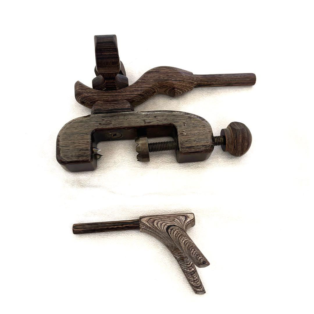 ヘラブナ 釣り部品 竿受け 万力 木製 フィッシング用品 小物入れバッグ付き