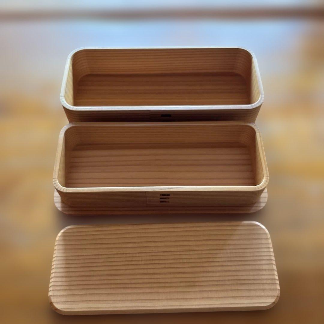 大館工芸社 隅丸二段入子木弁当箱