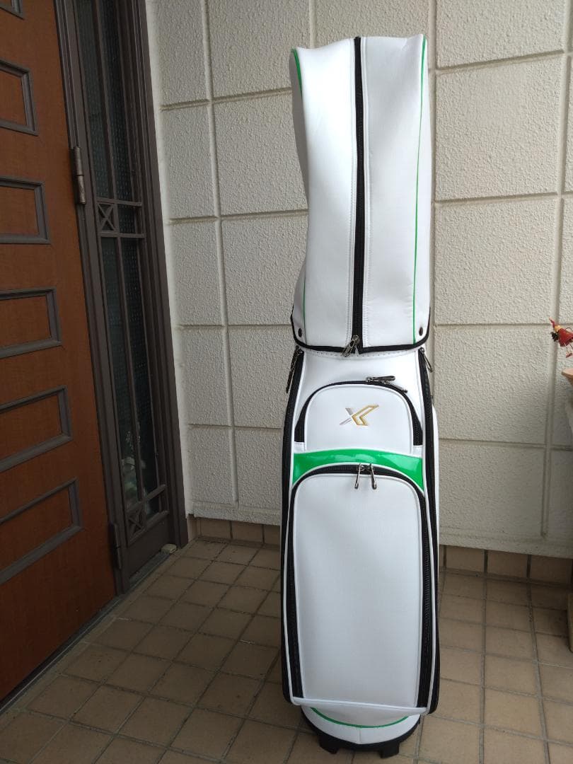 ゴルフバッグ ホワイト/グリーン 合成皮革