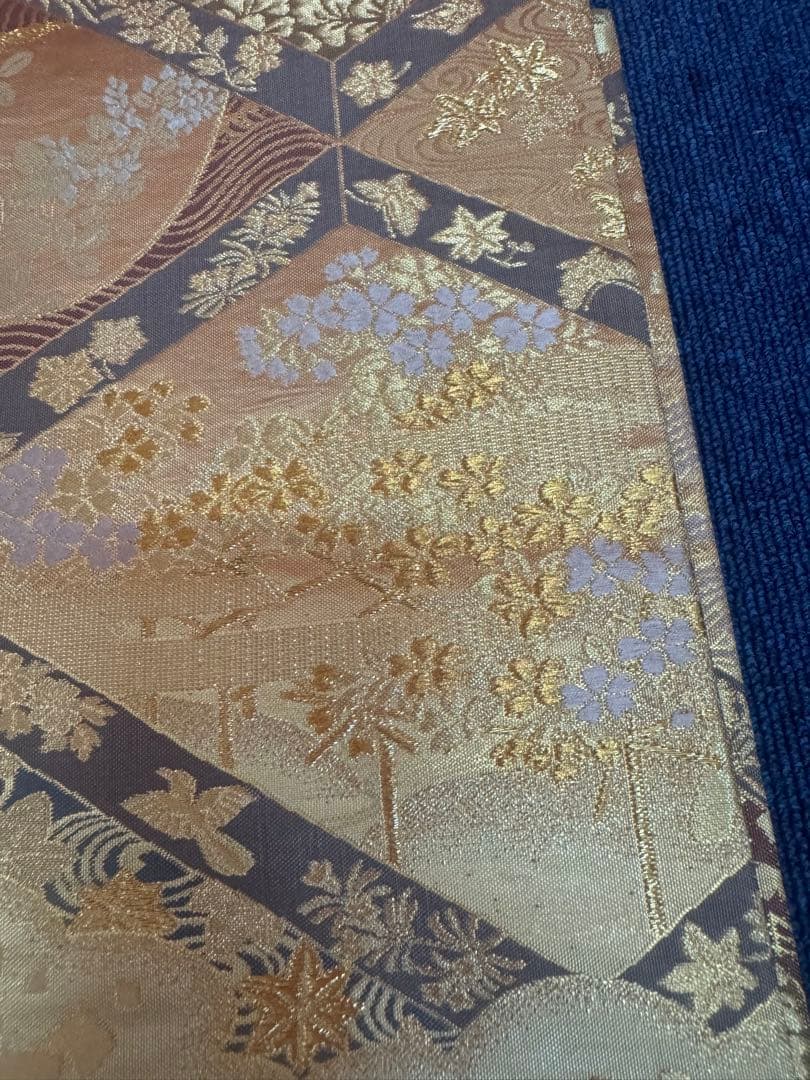 2702 袋帯 古代彫金紋 西陣織 金糸　高級上質上品　約440cm 未使用