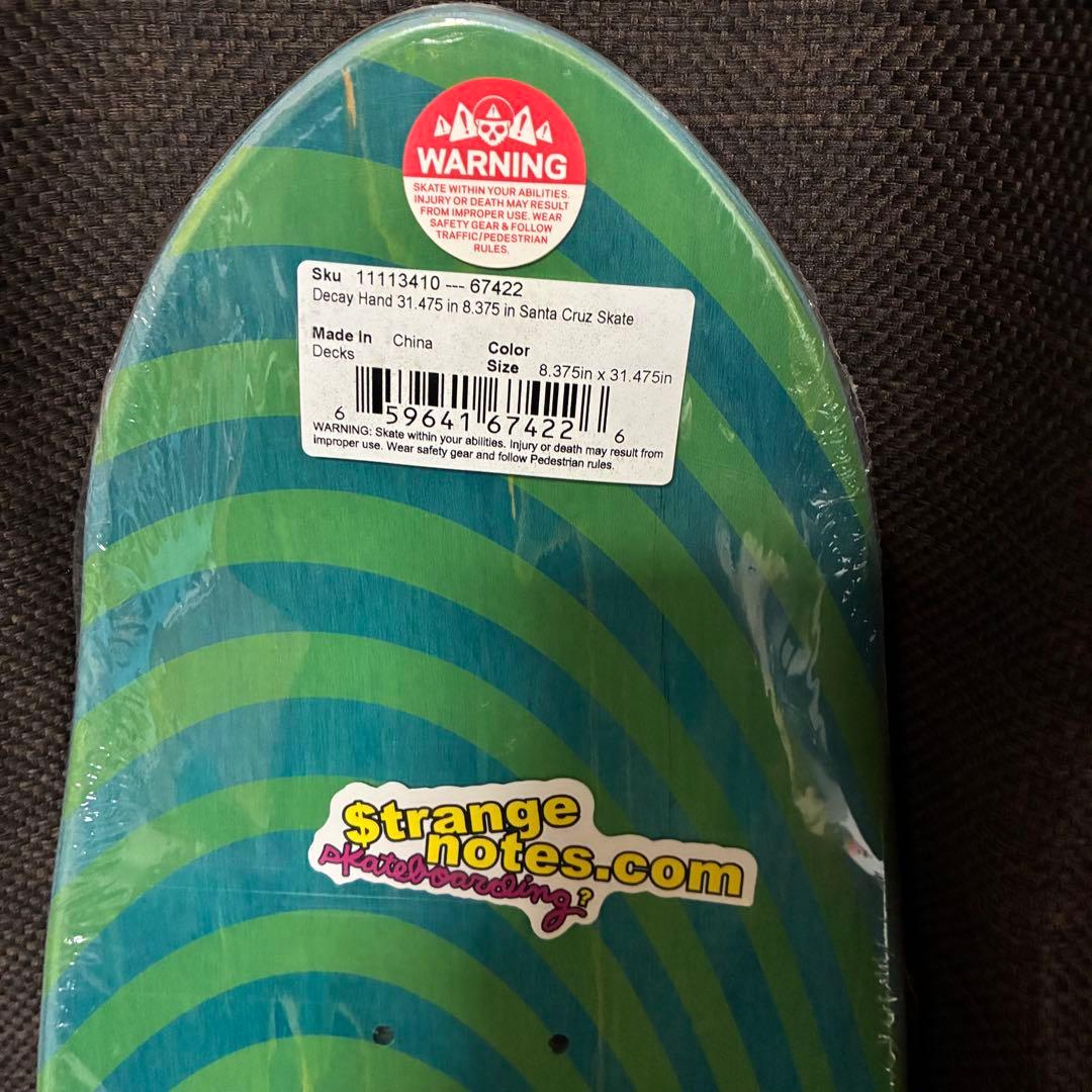新品 SANTA CRUZ DECAY HAND スケートボードデッキ