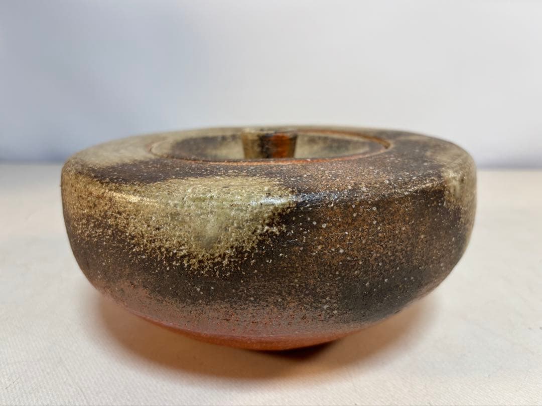 信楽焼　蓋付き陶器 陶印有り　 茶道具　平水指