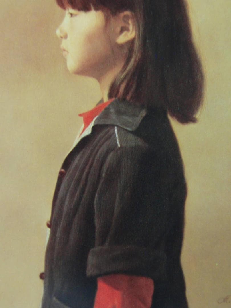 森本 草介　「青い上衣」、厳選、希少画集・額装画、人気作品、新品高級額 額装付