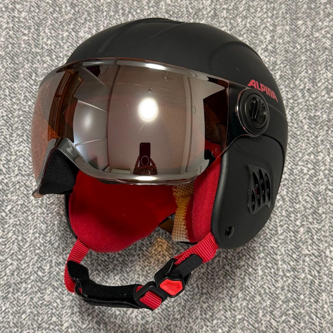ALPINA ジュニアスキー・スノボー用ヘルメット ミラーシールド付き