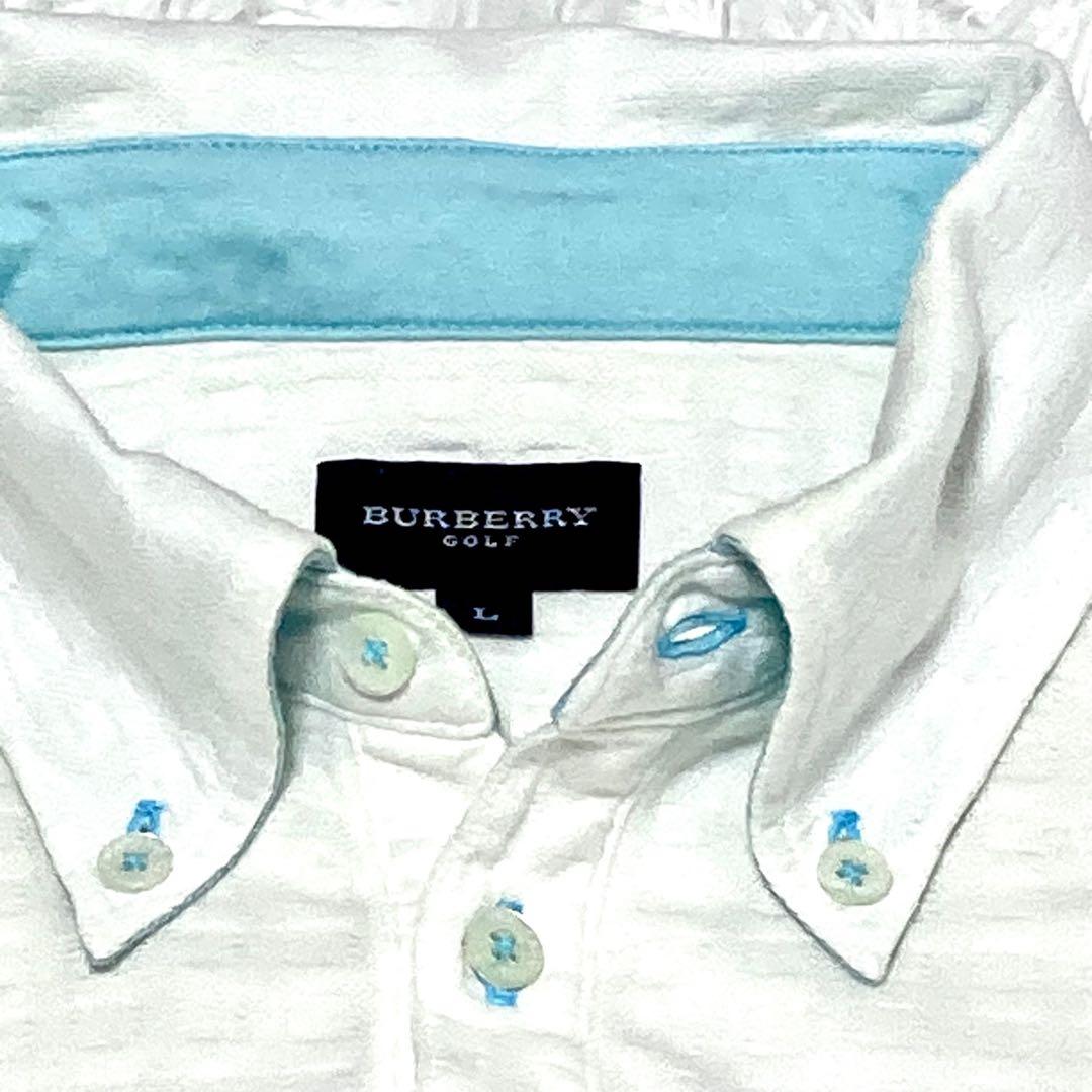 【極美品】バーバリーゴルフ　ポロシャツ　ホースロゴ　ホワイト　サイズL 現行タグ