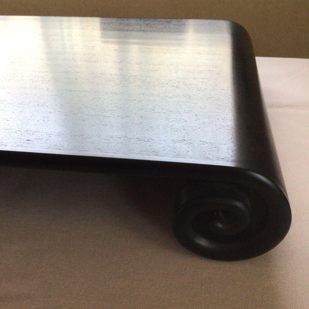 (ふじ印16号)唐木紫檀　花台　巻き足　本漆塗り　茶道具　盆栽台　ビンテージ品