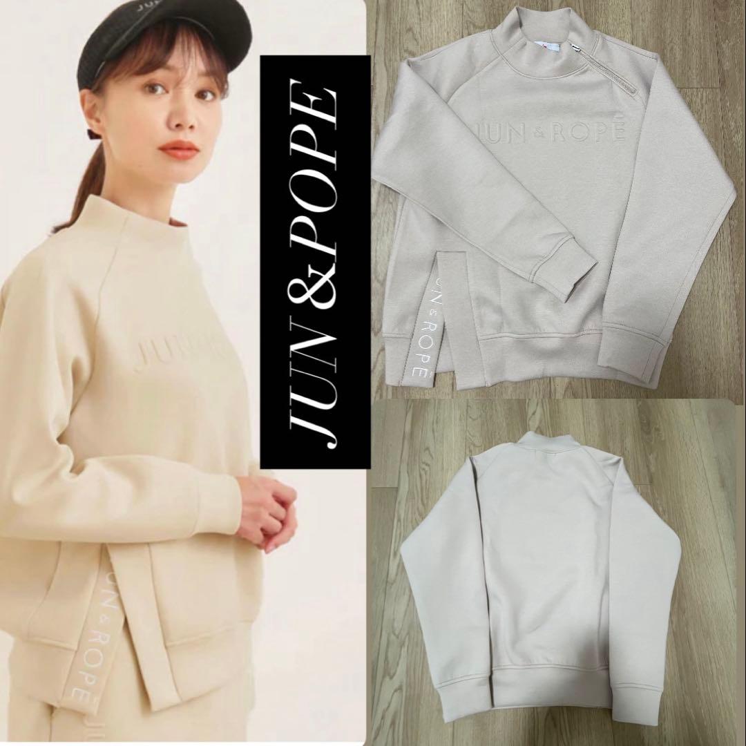 JUN＆ROPE エンボスロゴモックネック長袖プルオーバー