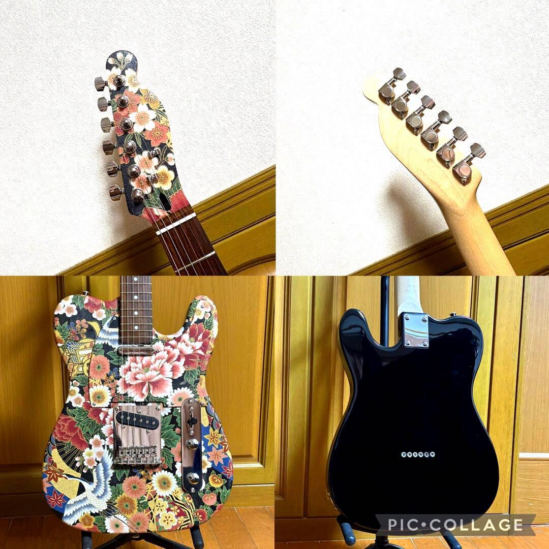 ❤️No,113❤️国産和柄 百花舞鶴 テレキャスター エレキギター