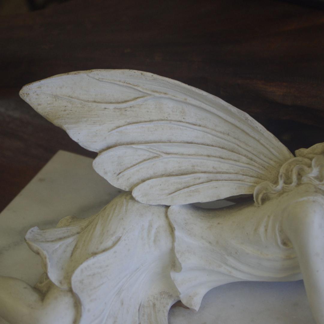 英国 妖精 フェアリー 彫像 ビンテージ 大理石調