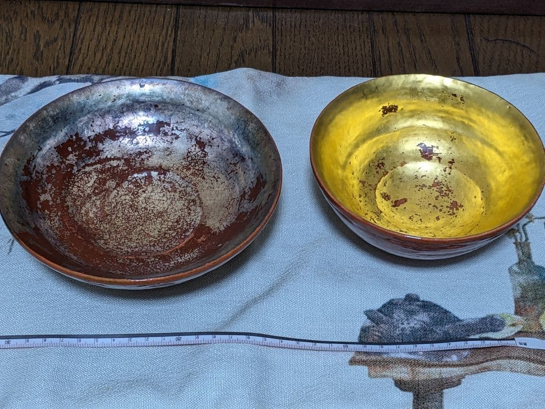 玉藻焼　嶋台茶碗　楽茶碗　一対