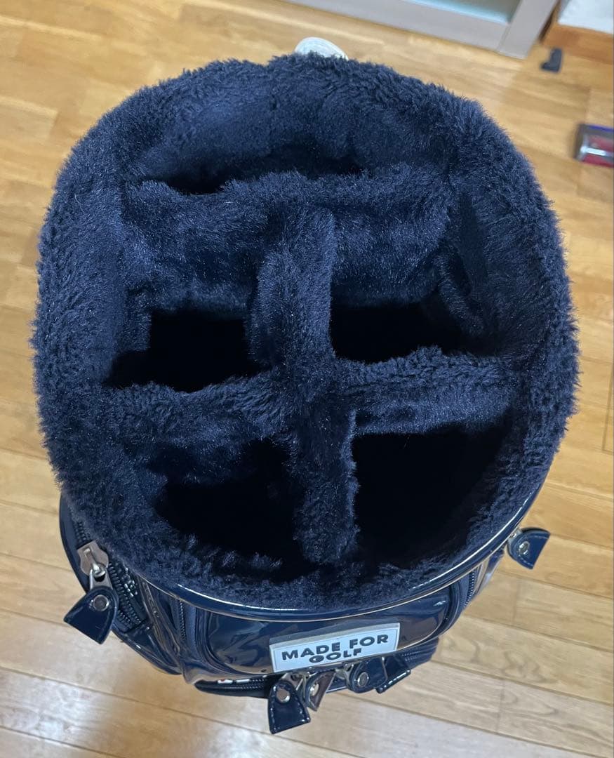 パーリーゲイツエナメルキャディバッグ【ネイビー】