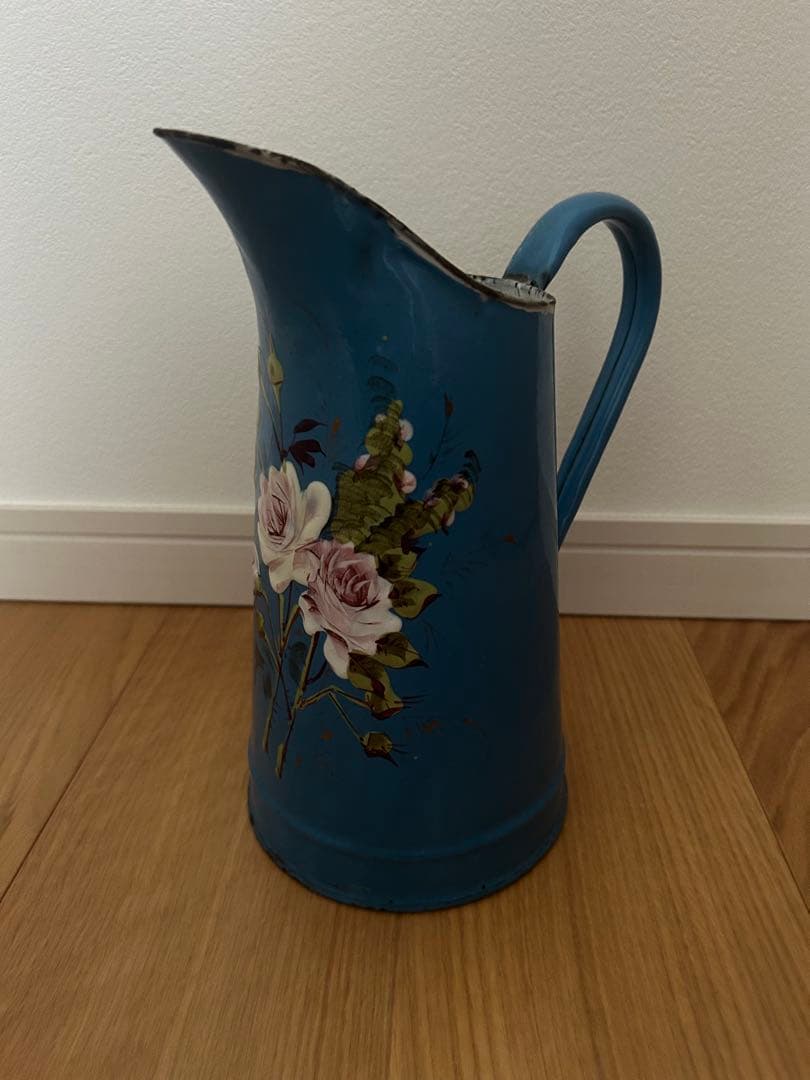 フランスアンティーク　エナメル手描き　ジャグ