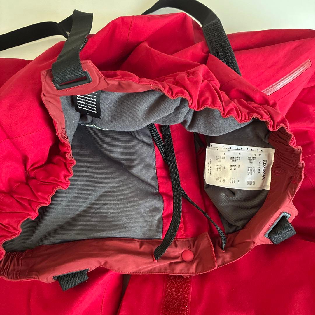 ダイワDAIWA ゴアテックス　防寒パンツ メンズLレッド　専用サスペンダー付