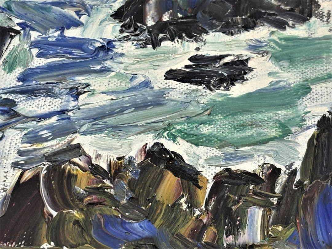 【真作】 小林和作 「海」 アトリエにて直接購入品 油絵 油彩 4号