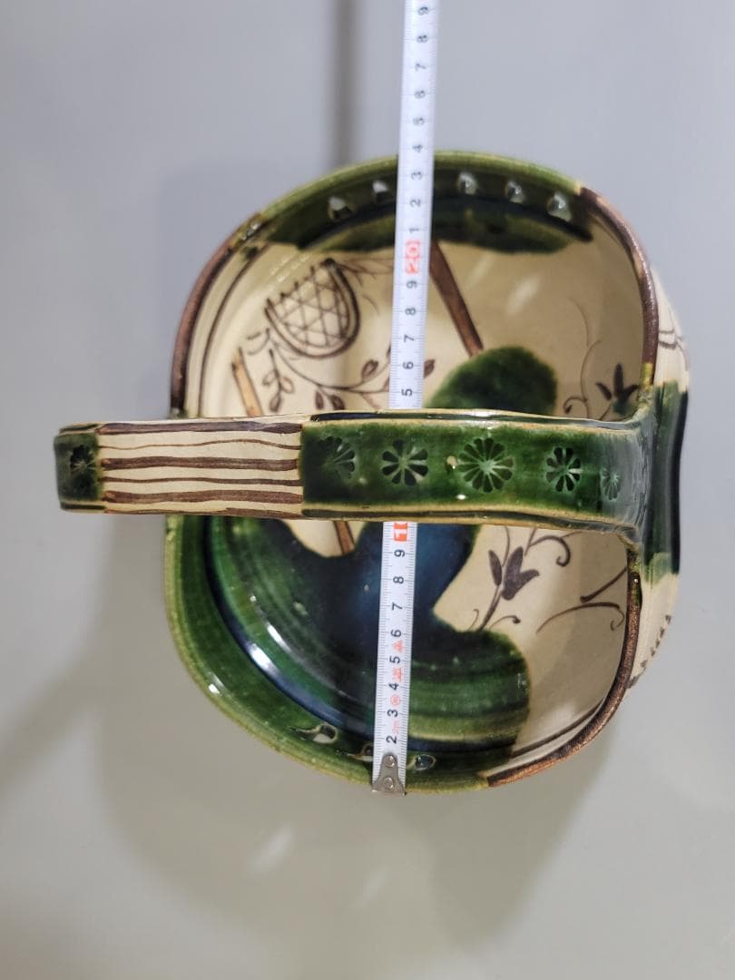 茶道具 織部 手鉢 共箱 美品 DT458