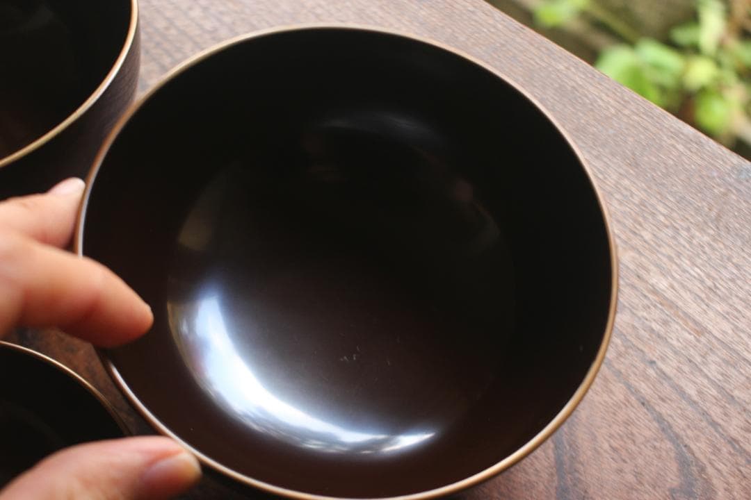 時代逸品！時代金縁黒漆に極上貝桶蒔絵の映えるお椀2点（検検京塗輪島塗蒔絵椀