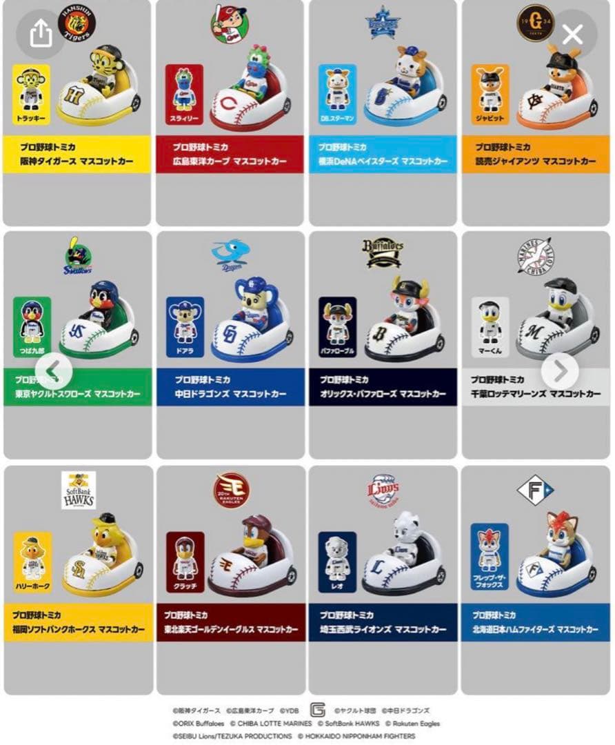 プロ野球チーム マスコット フィギュアセット 全12種類