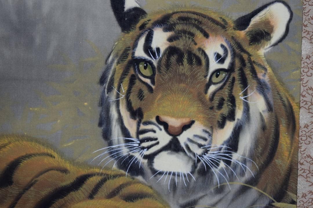 真作/佐藤翠渓/猛虎図/布袋屋掛軸HG-740